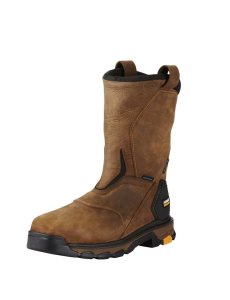 Bottes Imperméables Ariat Intrepid Pull-On Composite Embout Travail Marron | 783569LBJ