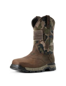 Bottes Imperméables Ariat Rebar Flex Patriot Composite Embout Travail Marron Foncé | 518204NQM