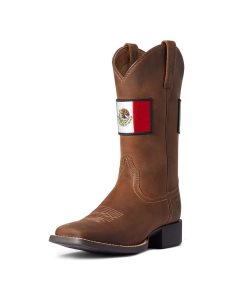 Bottes Western Ariat Round Up Orgullo Mexicano Marron | 327450YSX