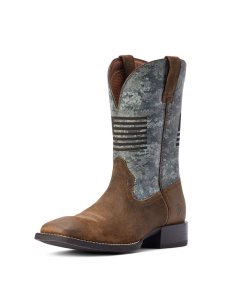 Bottes Western Ariat Sport Flying Proud Grise Marron | 857319GEF