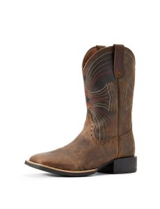 Bottes Western Ariat Sport Larges Square Embout Marron | 810794LHB