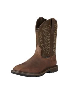 Bottes de Travail Ariat Groundbreaker Larges Square Embout Steel Embout Marron | 823694SYM