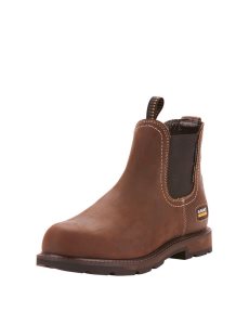 Bottines Chelsea Ariat Groundbreaker Imperméables Steel Embout Travail Marron Foncé | 038976KEQ