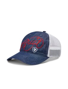 Casquettes Ariat Script Shield Bleu | 321458QVX