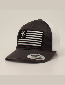 Casquettes Ariat Shield flag mesh Grise | 518973EBI