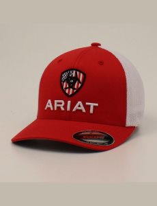 Casquettes Ariat Usa flag shield logo Rouge | 214850JFN