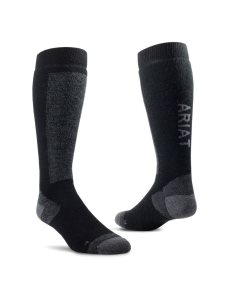 Chaussettes Ariat Merinos Noir Grise | 276583BRH