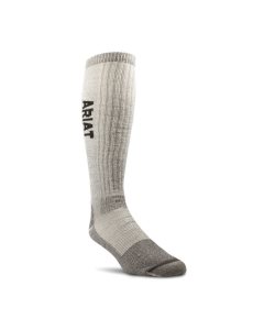 Chaussettes Ariat Midweight Merino Laine Blend Over The Calf Steel Embout Travail Marron | 714326POU