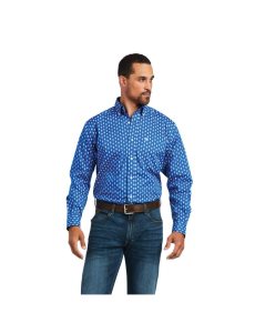 Chemises De Costume Ariat Alan Stretch Classiche Fit Bleu | 708936TOV