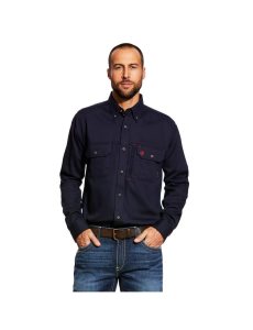 Chemises De Costume Ariat FR Solid Vent Travail Bleu Marine | 461289AZG