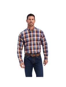 Chemises De Costume Ariat Pro Series Nigel Stretch Classiche Fit Bleu | 759468VXJ