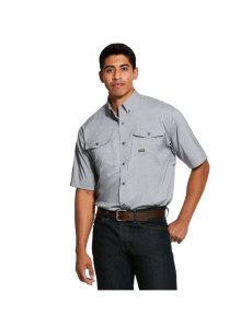 Chemises De Costume Ariat Rebar Made Tough VentTEK DuraStretch Travail Grise | 102748DPS