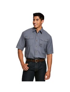 Chemises De Costume Ariat Rebar Made Tough DuraStretch Travail Grise | 627481VKC