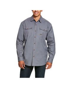 Chemises De Costume Ariat Rebar Made Tough DuraStretch Travail Grise | 812369WON