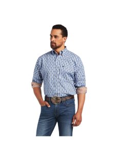 Chemises De Costume Ariat Relentless Concrete Stretch Classiche Fit Bleu | 329187CBJ