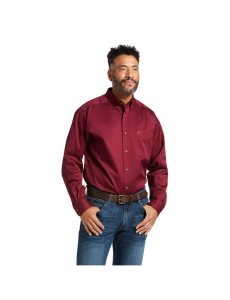 Chemises De Costume Ariat Solid Twill Classiche Fit Bordeaux | 126809VEA