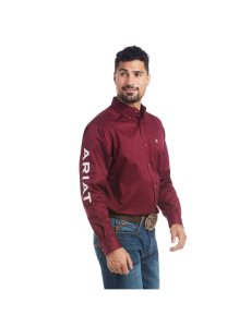 Chemises De Costume Ariat Team Logo Twill Classiche Fit Bordeaux | 140582GTC