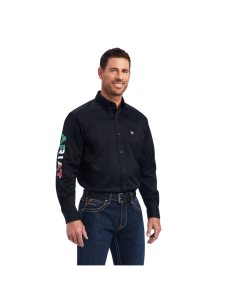 Chemises De Costume Ariat Team Logo Twill Classiche Fit Noir | 156278CMI