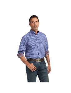 Chemises De Costume Ariat Wrinkle Free Cairo Classiche Fit Bleu | 837261NZV