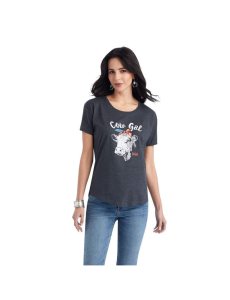 Hauts Ariat Cow Gal Tee Grise | 097486QCI