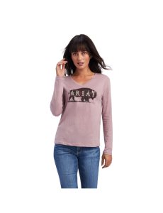 Hauts Ariat REAL Chest Logo Relaxed Tee Rose | 810935UVI