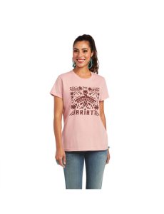 Hauts Ariat REAL Relaxed Fiesta Logo Tee Rose | 460971VRC