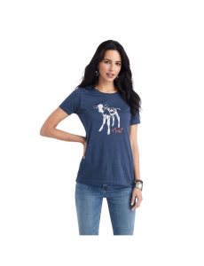 Hauts Ariat Star Calf Tee Bleu Marine | 583207VTD