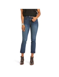 Jean Ariat Premium High Rise Droit Crop Bleu Lavage | 345902PSB