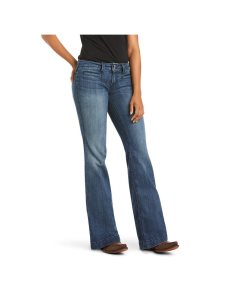 Jean Ariat Trouser Mid Rise Stretch Outseam Ella Larges Leg Multicolore | 684952XOH