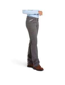 Pantalon Ariat FR Stretch DuraLight Tela Stackable Droit Leg Grise | 623807AME