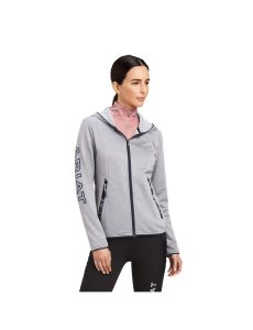 Sweat À Capuche Ariat Byron Full Zip Grise | 986301QMX