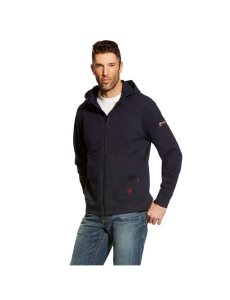 Sweat À Capuche Ariat FR DuraStretch Full Zip Bleu Marine | 842613CVK