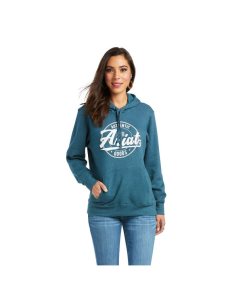 Sweat À Capuche Ariat REAL Arm Logo Turquoise | 139407EBG