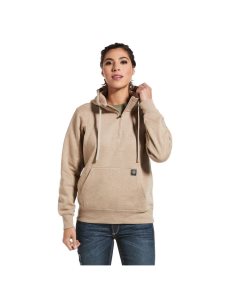 Sweat À Capuche Ariat Rebar Skill Set 1/2 Zip Beige Foncé | 802531RJG