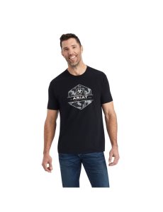 T Shirts Ariat Camo Badge Noir | 579648CHB