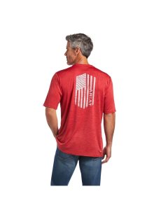 T Shirts Ariat Charger Vertical Flag Tee Multicolore | 693751VOJ