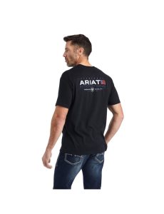 T Shirts Ariat Horizontal Noir | 086517FGI