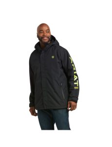 Vestes Ariat Rebar Stormshell Logo Imperméables Noir Vert Clair | 165027XDV