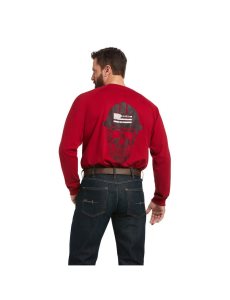 Vêtements De Travail Ariat Rebar Coton Strong Roughneck Graphique T Shirts Rouge | 027634DVP