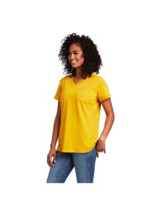 Vêtements De Travail Ariat Rebar Coton Strong V-Neck Top Doré | 261485GKS