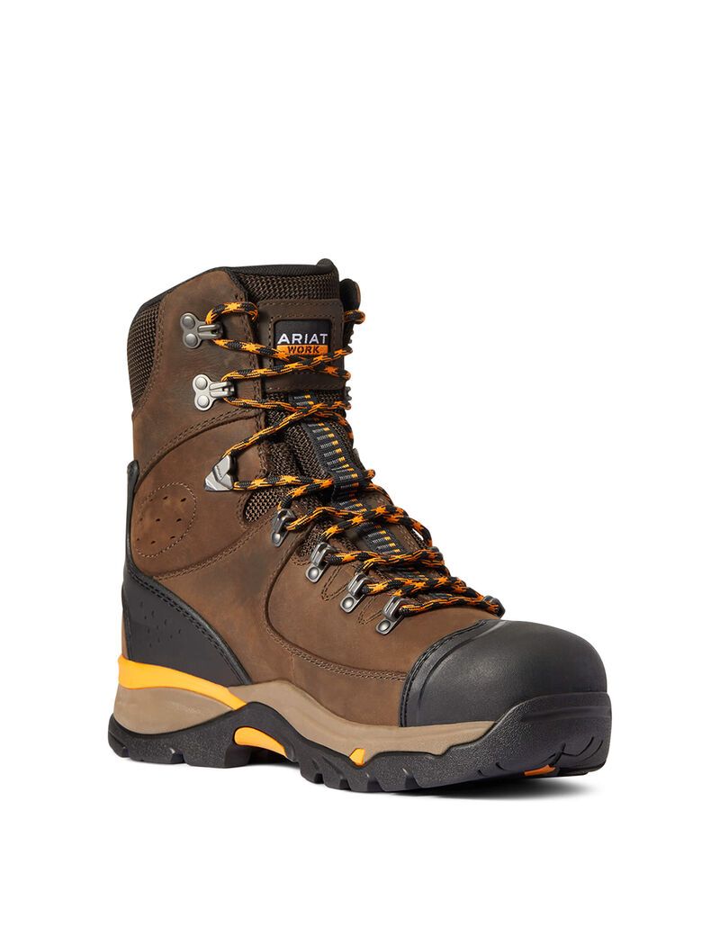 Bottes Imperméables Ariat Endeavor 8' Carbon Embout Travail Chocolat Marron | 720893RSB