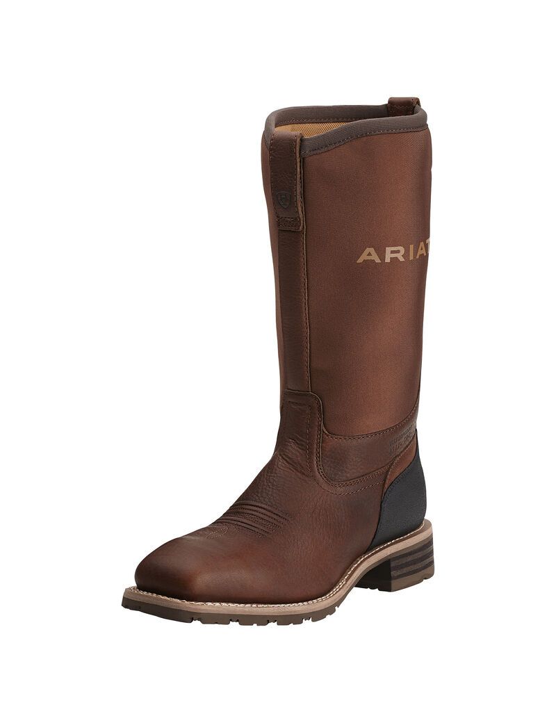 Bottes Imperméables Ariat Hybride All Weather Steel Embout Travail Marron | 453761UPG