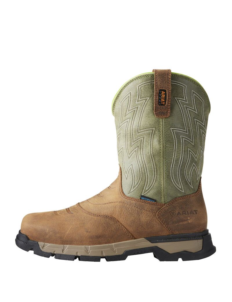 Bottes Imperméables Ariat Rebar Flex Western Composite Embout Travail Marron | 675280BLN