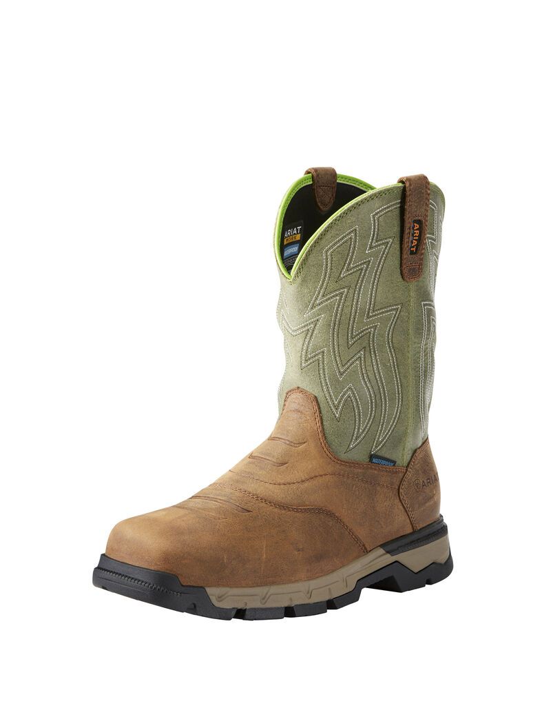 Bottes Imperméables Ariat Rebar Flex Western Composite Embout Travail Marron | 675280BLN