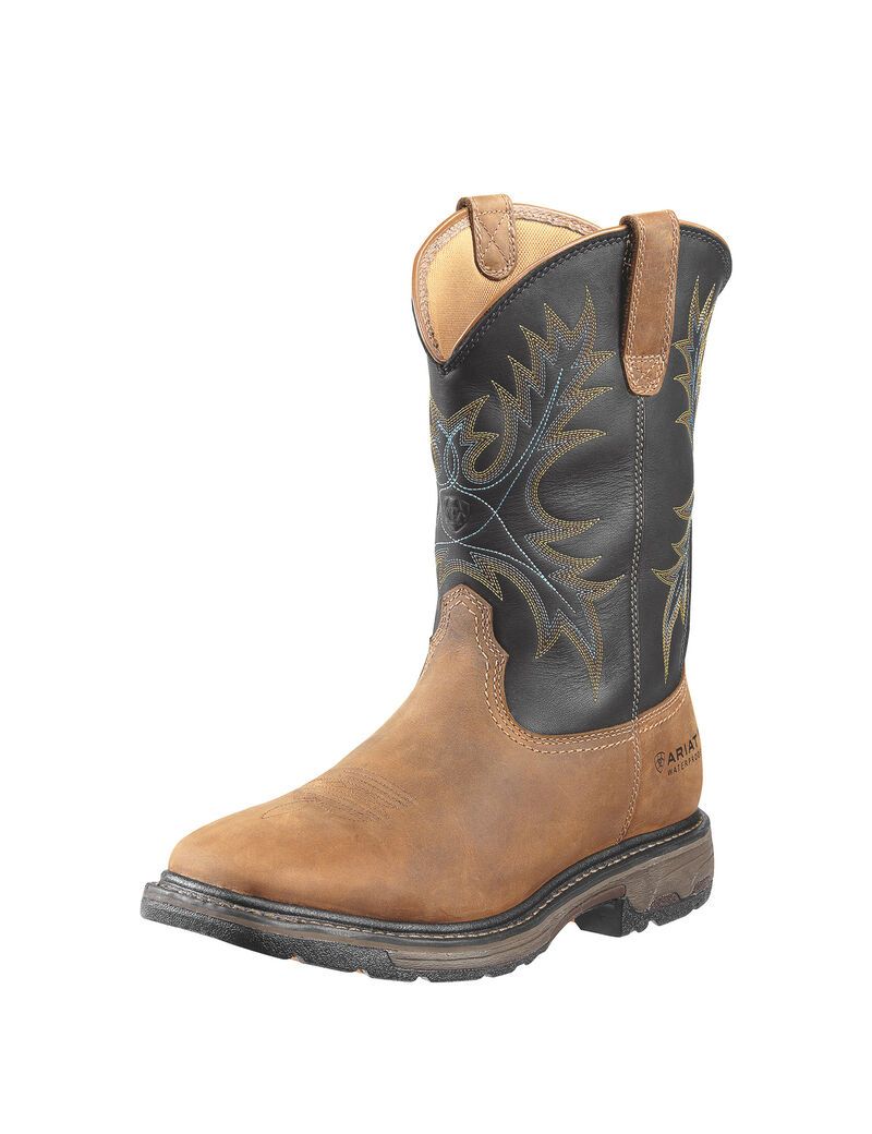 Bottes Imperméables Ariat WorkHog Larges Square Embout Steel Embout Travail Multicolore | 041695KTO