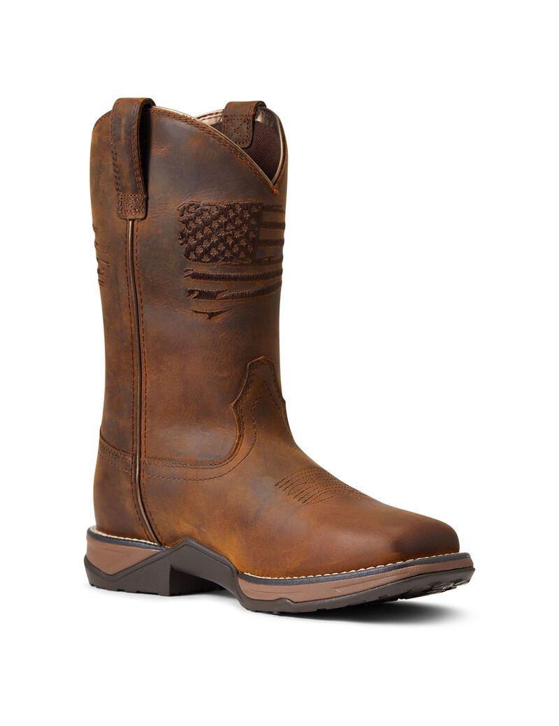 Bottes Western Ariat Anthem Patriot Imperméables Marron | 268791ULQ