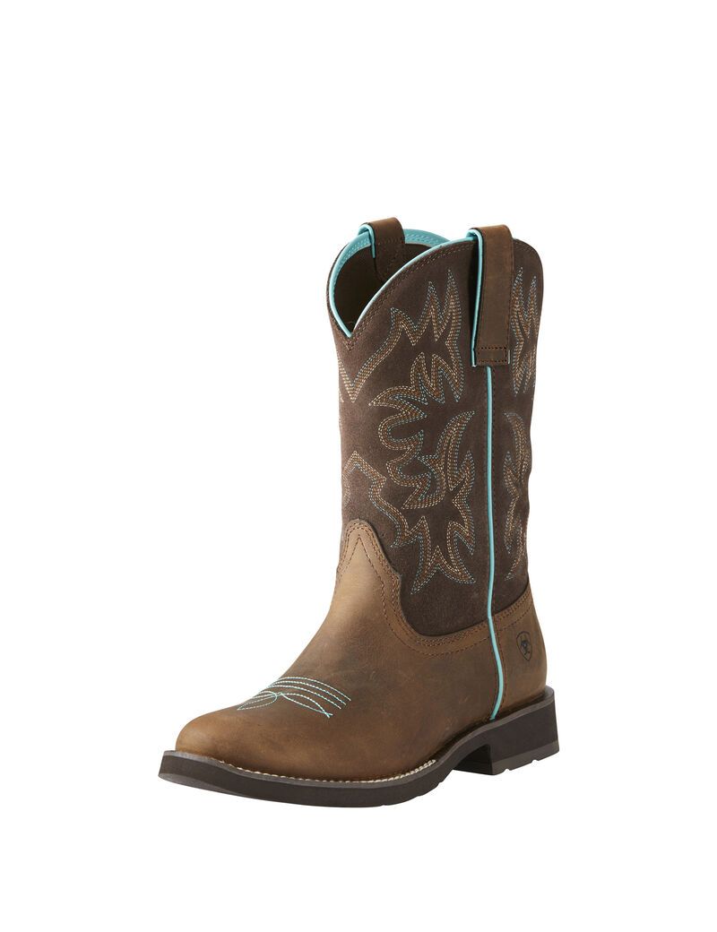 Bottes Western Ariat Delilah Round Embout Marron | 453196GVP