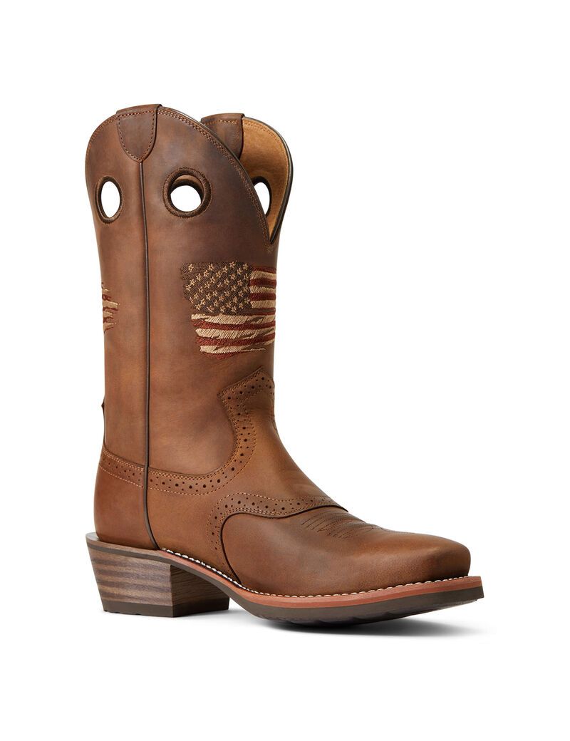 Bottes Western Ariat Roughstock Patriot Marron | 734081UPV