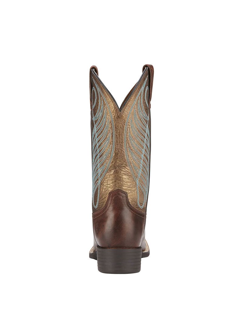 Bottes Western Ariat Round Up Larges Square Embout Marron | 590283DEO