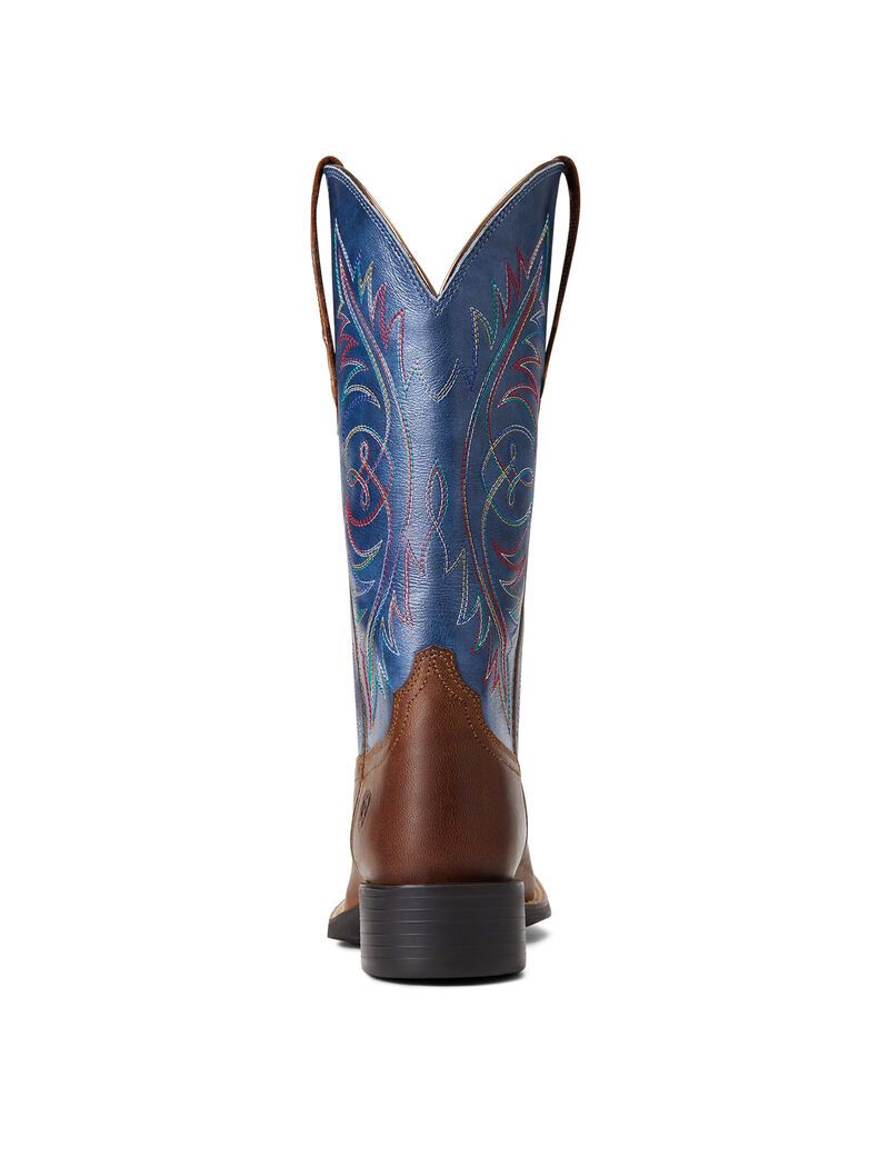 Bottes Western Ariat Round Up Larges Square Embout Stretchfit Marron | 823704ITW